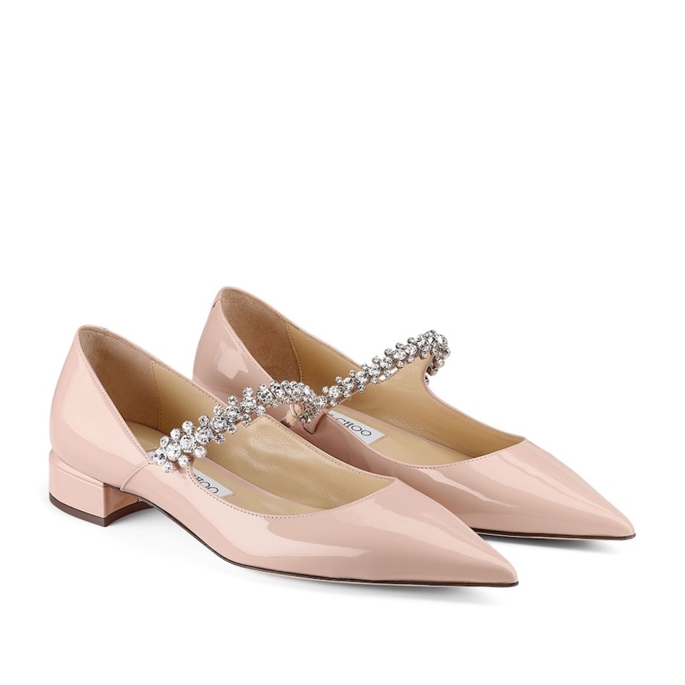 New JIMMY CHOO Bing 25 embellished patent leather pumps 37.5 $1,075